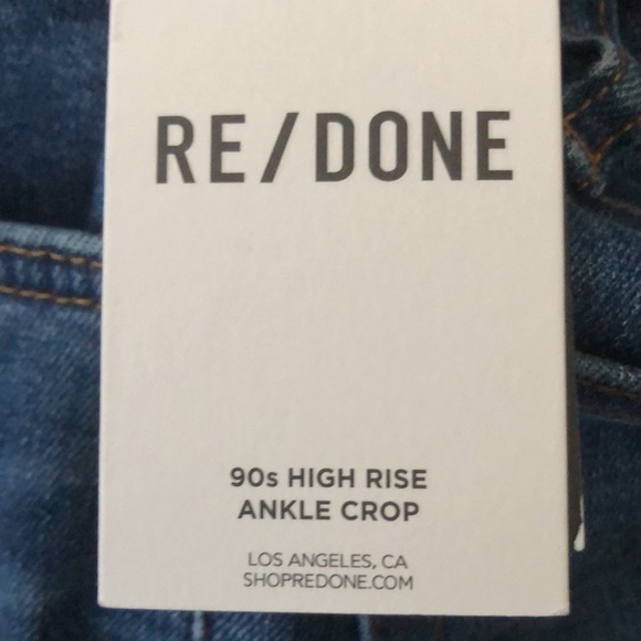 Re/Done 90s Extra Stretch High Rise Ankle Crop Royal Fade 23 - Picture 9 of 15